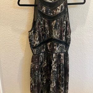 charlie jade Black Multi-Print Sleeveless Mesh Panel Dress
